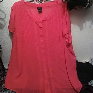 See through bright pink Torrid top